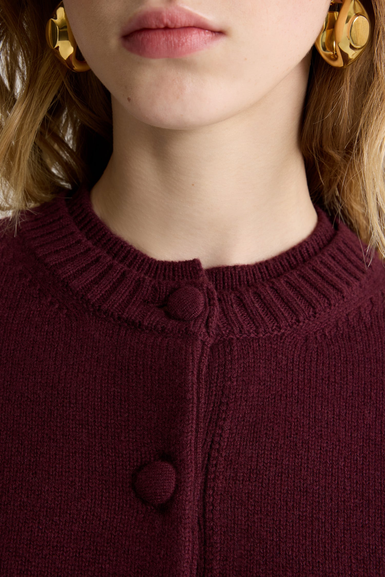 Patou H25KN3028041317R gilet laine cachemire rouge