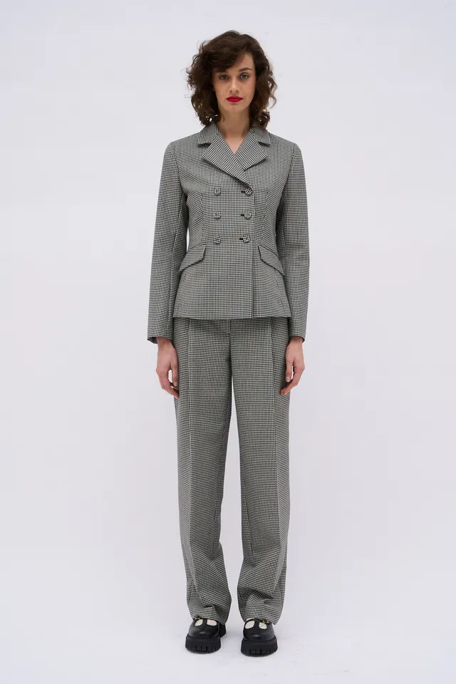 Paul & Joe Sabrina veste mohair vichy noir et blanc laine