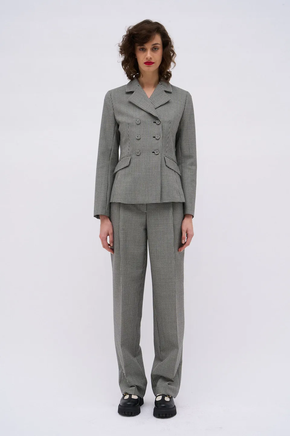Paul & Joe Sabrina veste mohair vichy noir et blanc laine