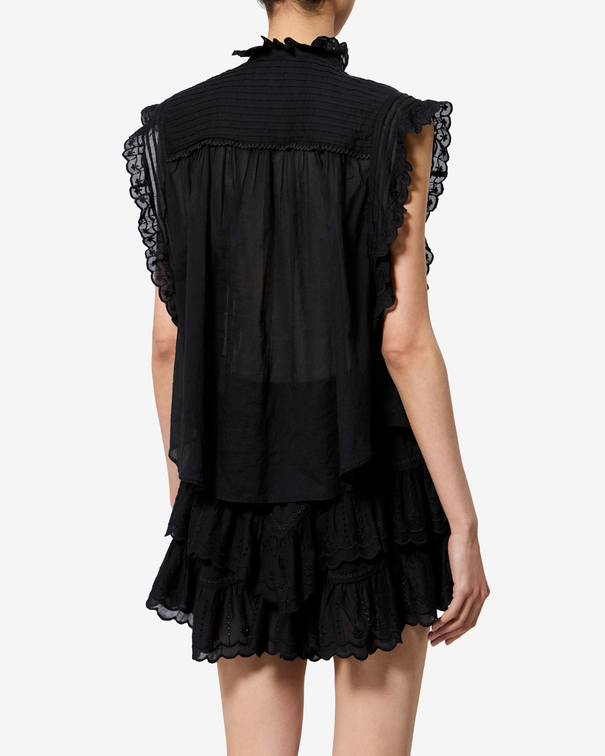 Isabel Marant Dersia top noir voile coton 34-44