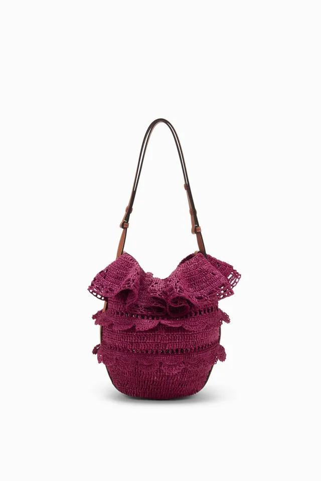 Ulla Johnson Marina Sac Seau Raphia Orchid Violet