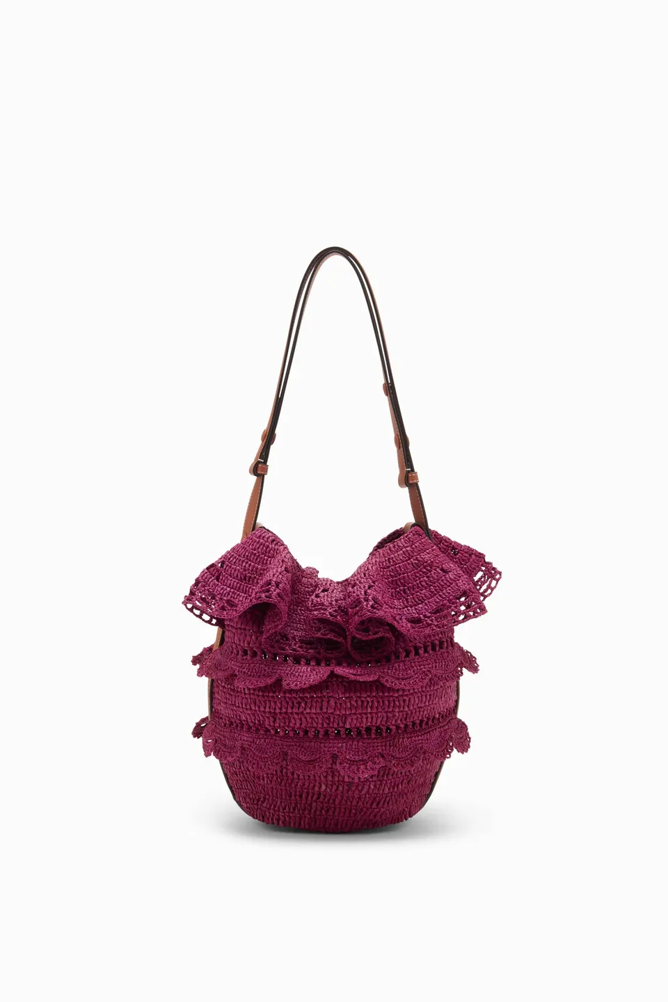 Ulla Johnson Marina Sac Seau Raphia Orchid Violet