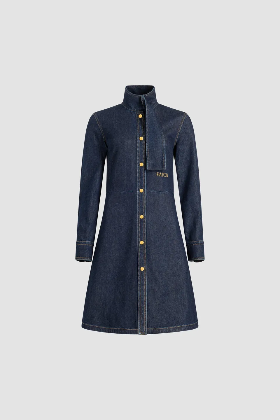 Patou Denim robe jean H25DR194 Blue Moon Rodeo rayée