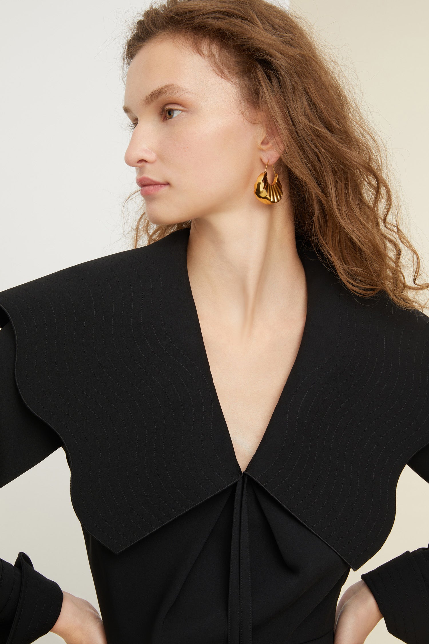Patou Jewellery Large Mandarine boucles doreilles doré laiton
