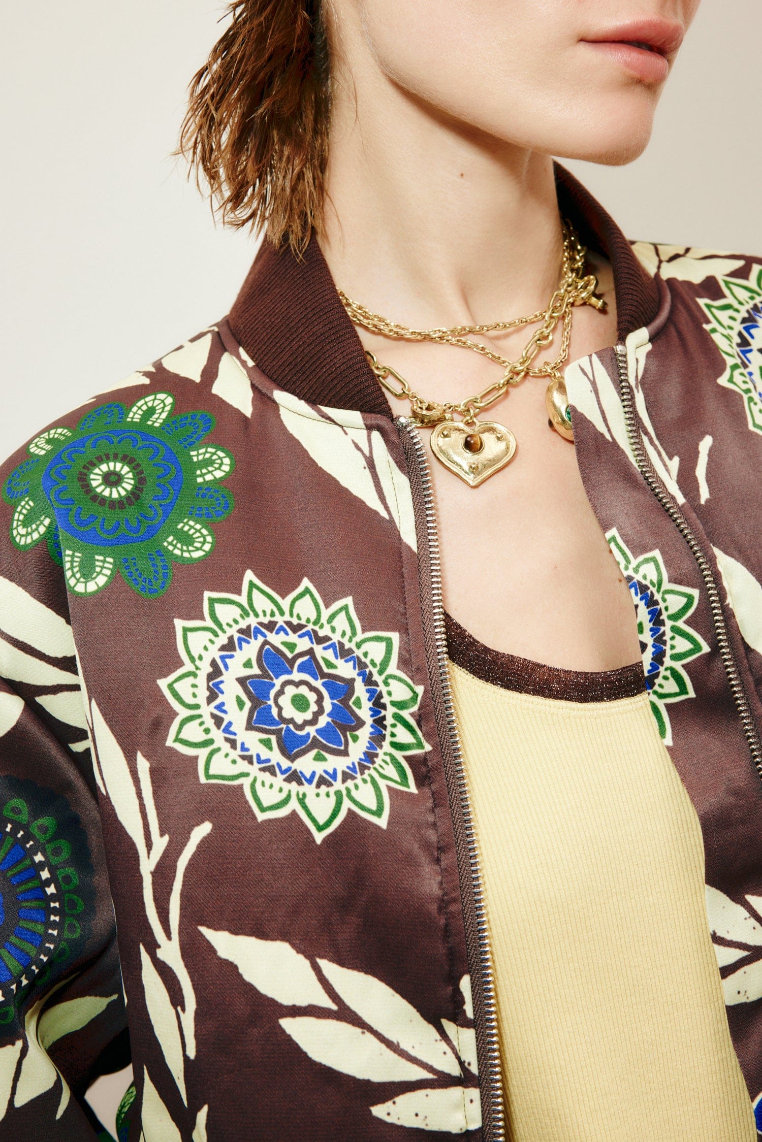 Alemäis Jasper blouson bomber satin floral