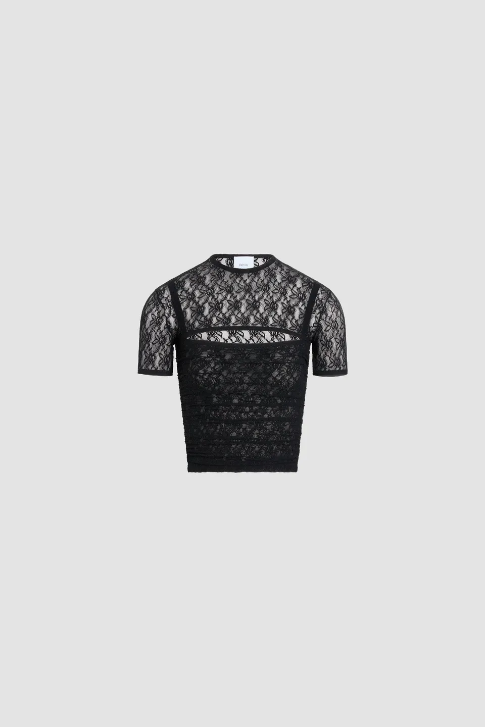 Patou JE242 top twinset dentelle noir