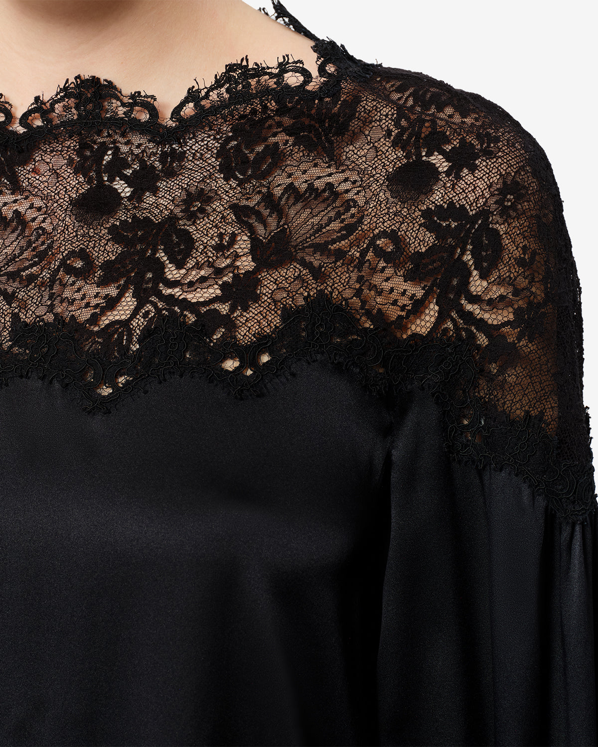 Isabel Marant Azare blouse noir soie dentelle