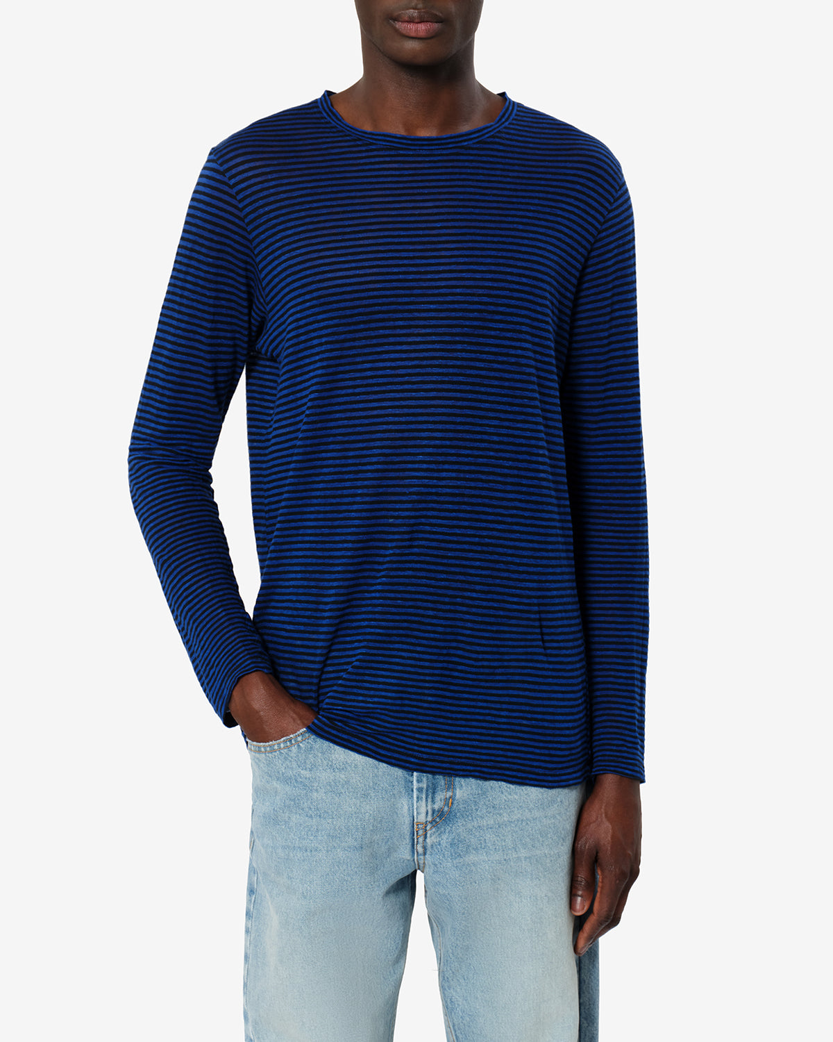 Isabel Marant Leighton TS0062HB t-shirt lin bleu rayé