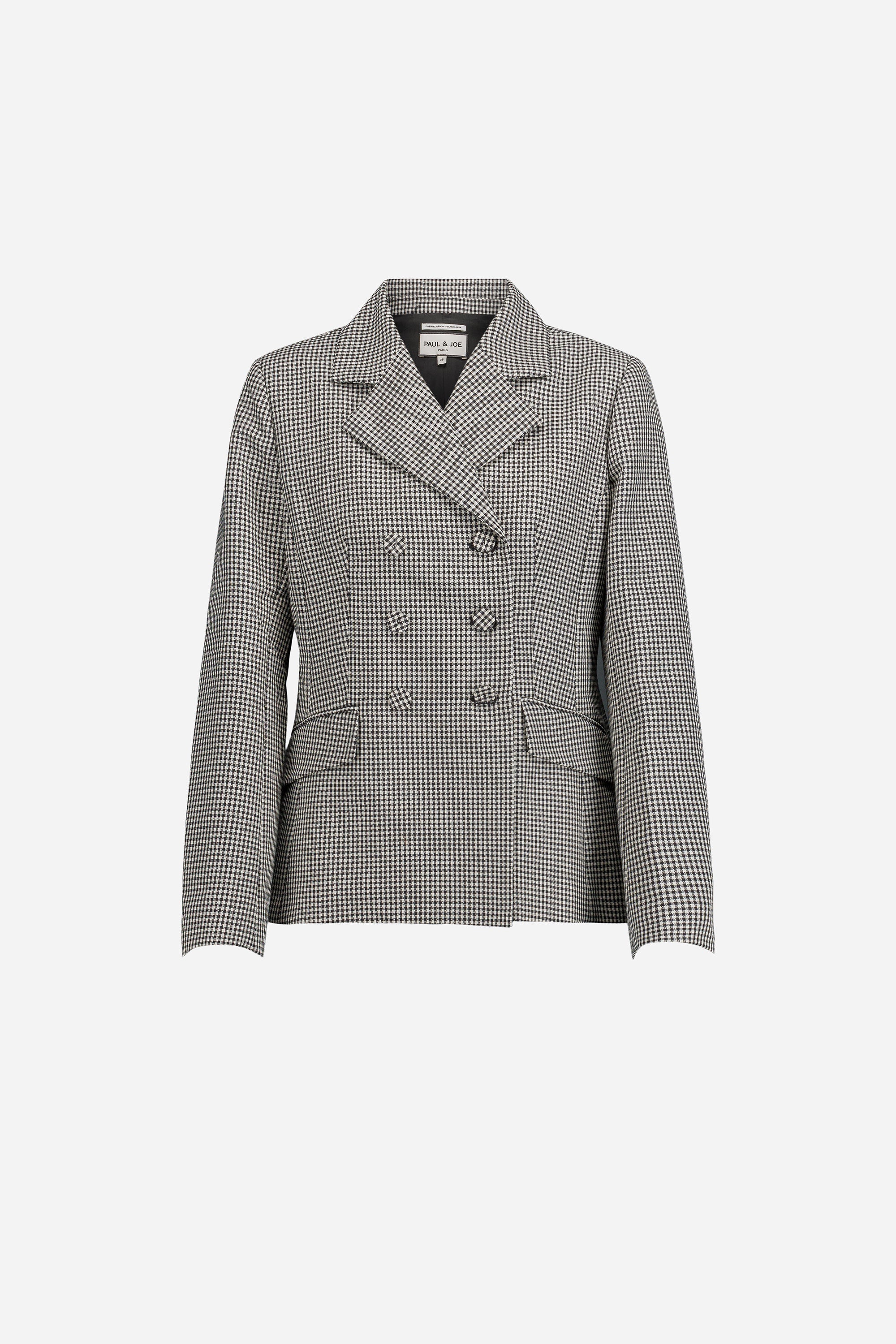 Paul & Joe Sabrina veste mohair vichy noir et blanc laine