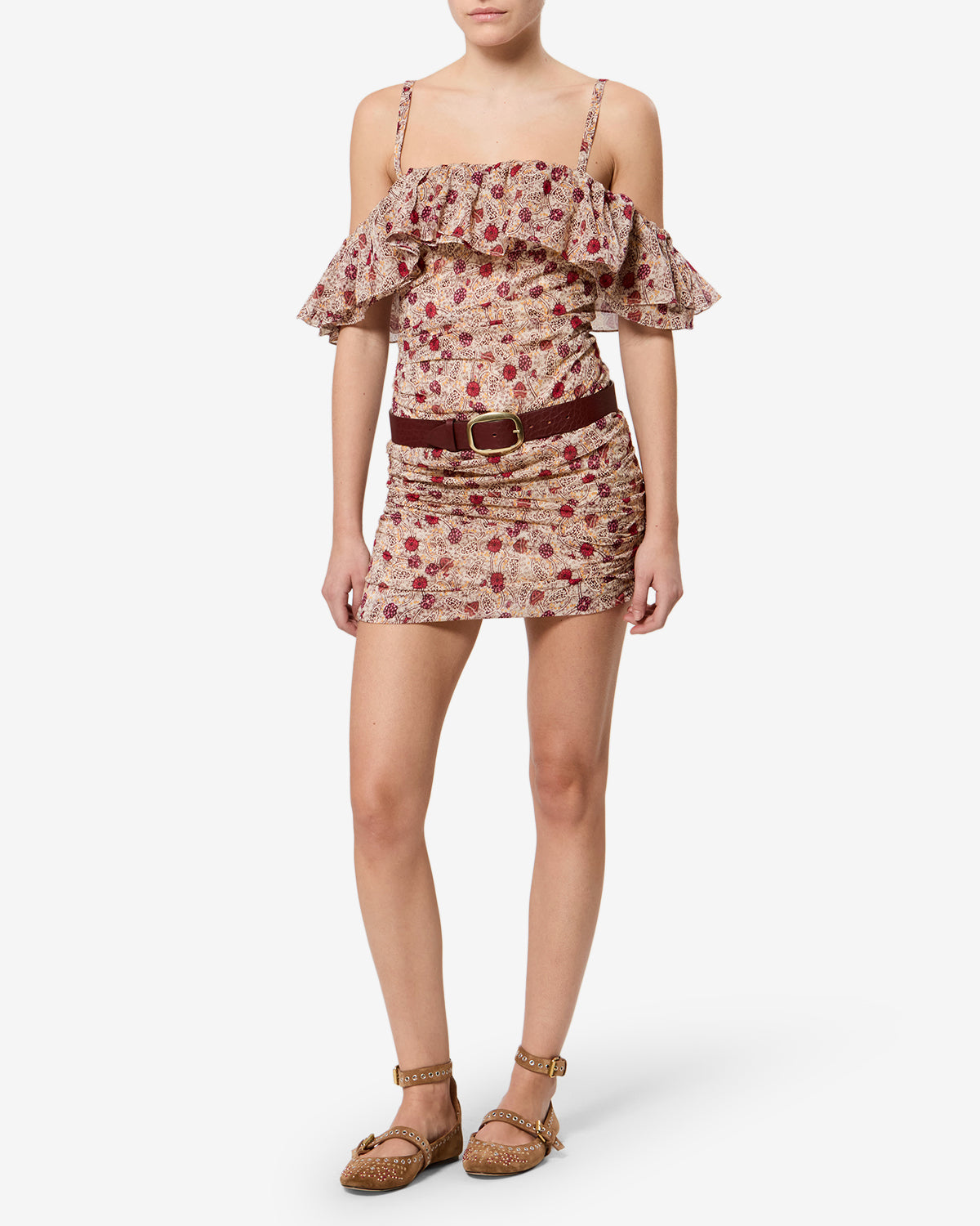 Isabel Marant Davilia RO1102FA-D3J03E robe écru volants