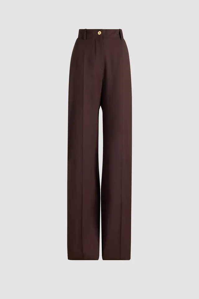 Patou TR002 pantalon droit laine technique smoked ebony