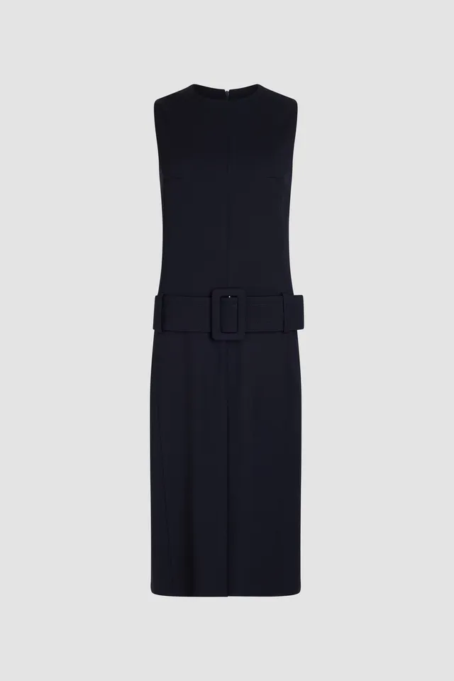 Patou DR166 robe midi Navy Black laine