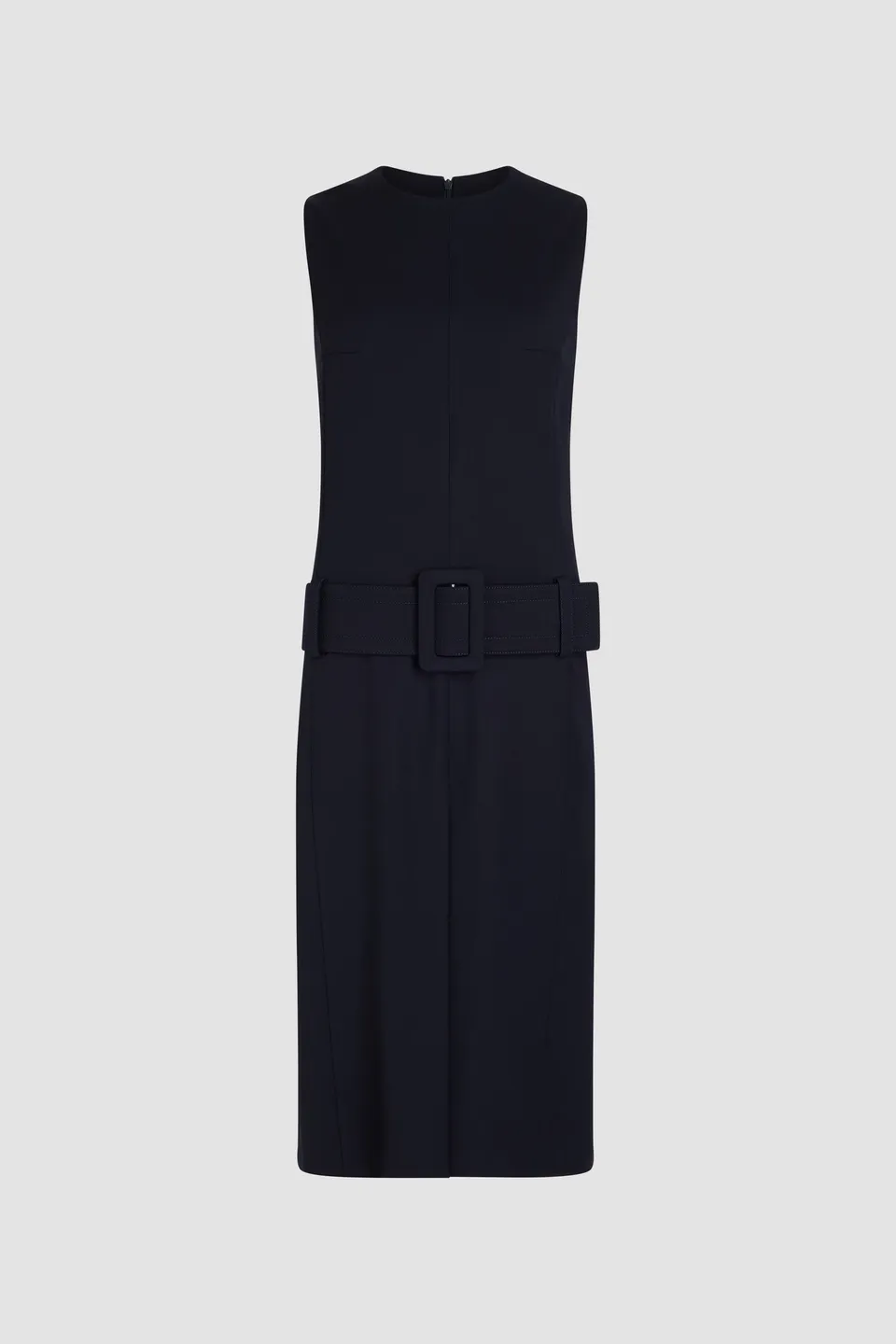 Patou DR166 robe midi Navy Black laine
