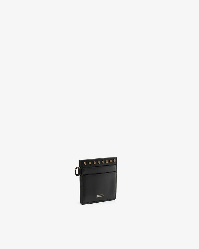 Isabel Marant Oskan porte-cartes cuir noir 10 cm