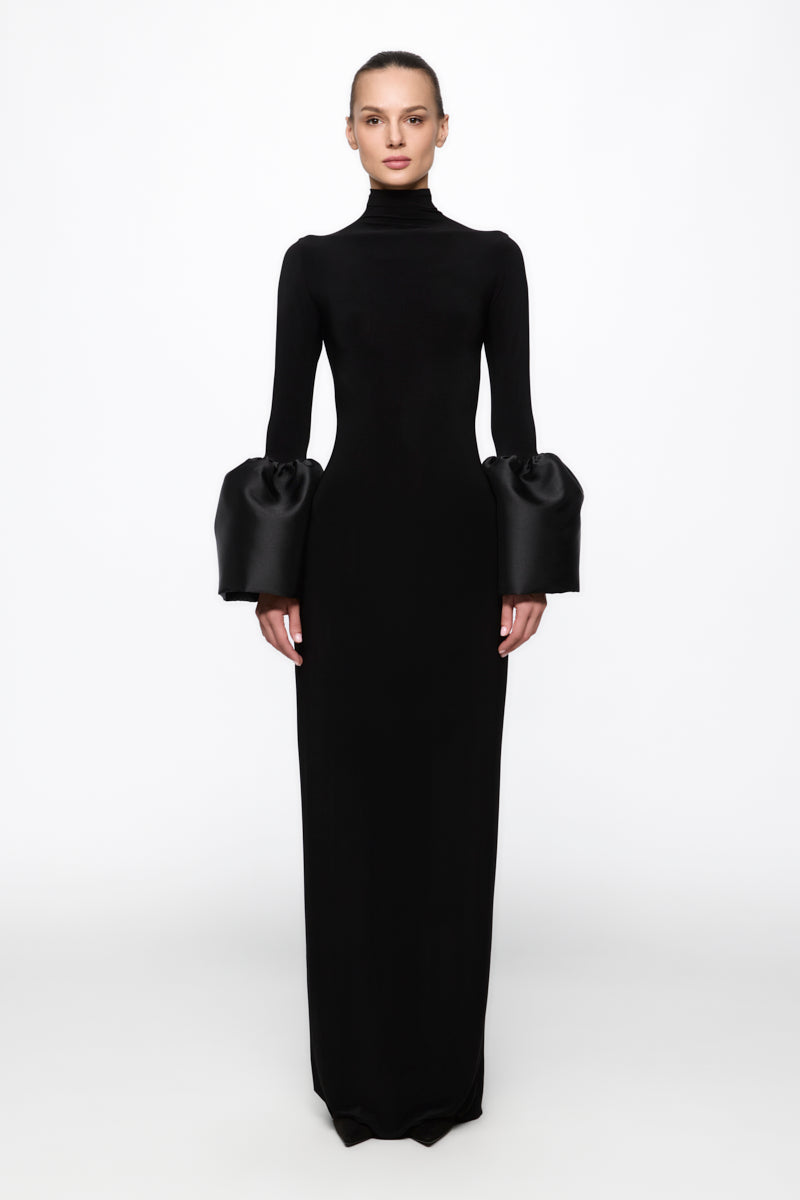 ATU Body Couture Midi robe midi taffetas col haut taille S