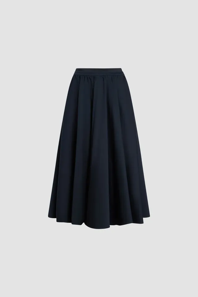 Patou SK115 jupe maxi bleu nuit coton bio volants
