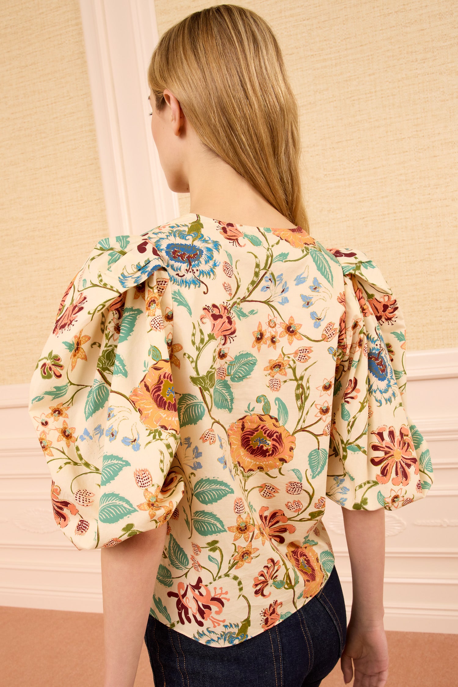 Ulla Johnson Florielle Top Abalone haut coton floral