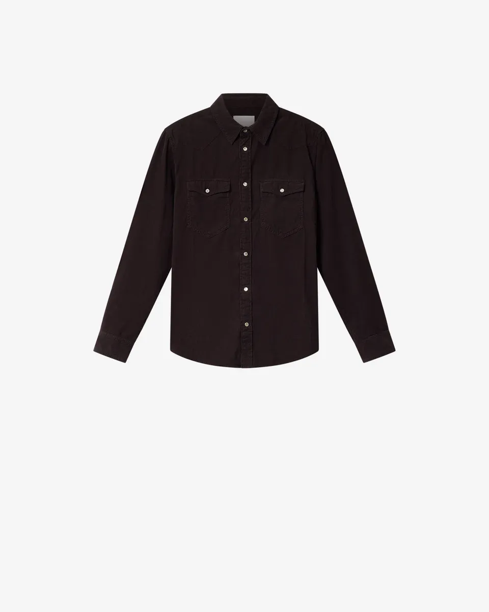 Isabel Marant Vasco chemise café XS velours western