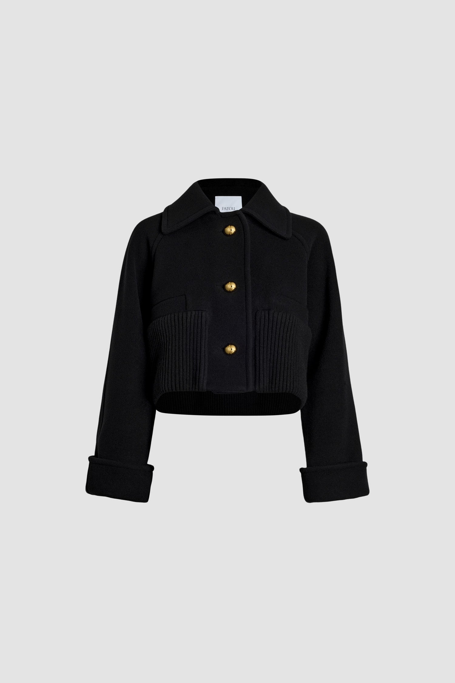 Patou Manteau court CO023 laine cachemire noir