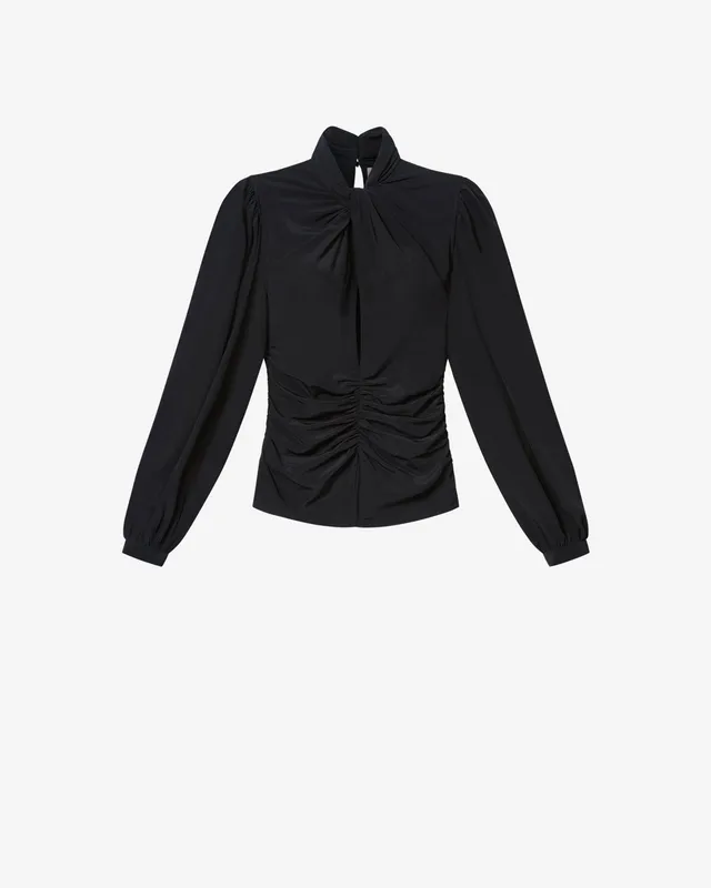 Isabel Marant Depsona blouse soie noir lavallière
