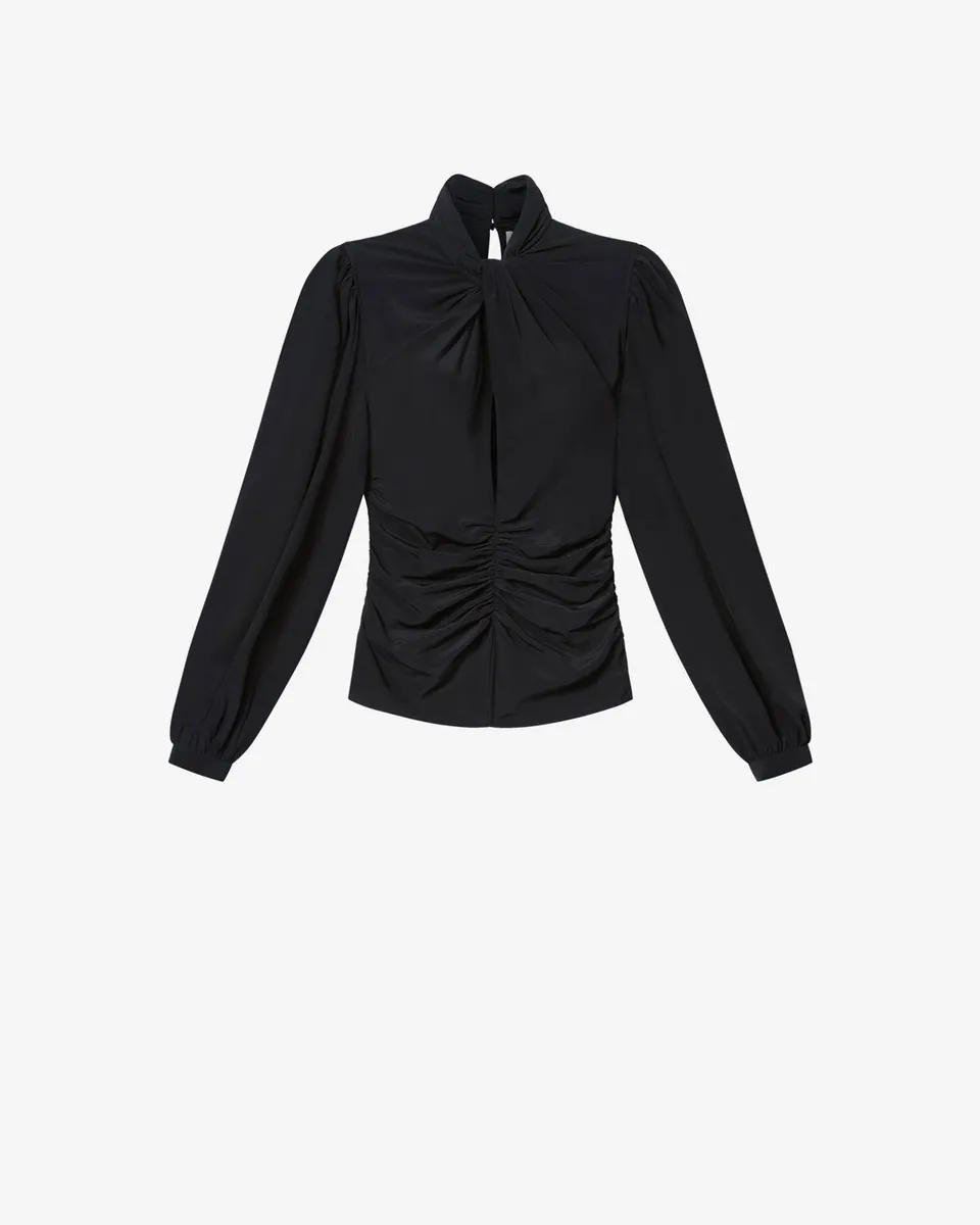 Isabel Marant Depsona blouse soie noir lavallière