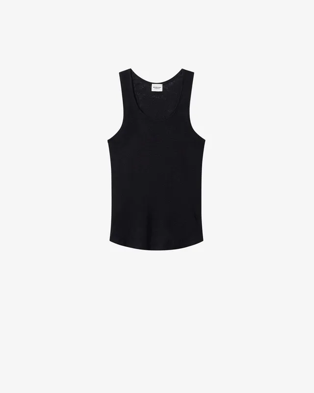 Isabel Marant Thea débardeur lin noir sans manches