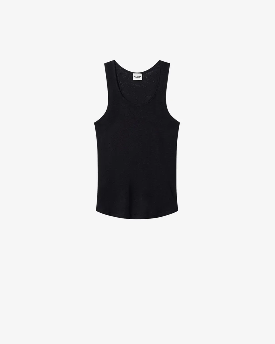 Isabel Marant Thea débardeur lin noir sans manches