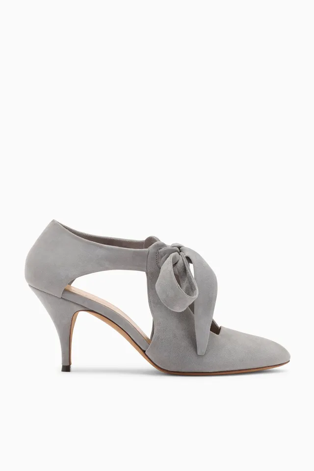 Ulla Johnson Ingrid Soft Bow escarpins daim Stone talon 75