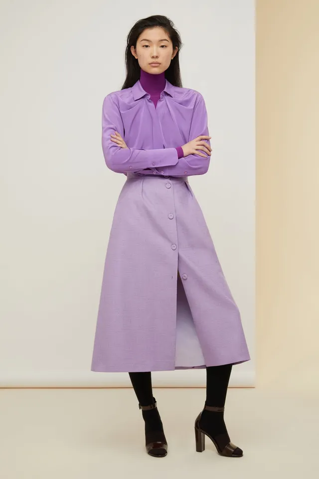 Patou Tops Shirts A21BL003 blouse soie améthyste