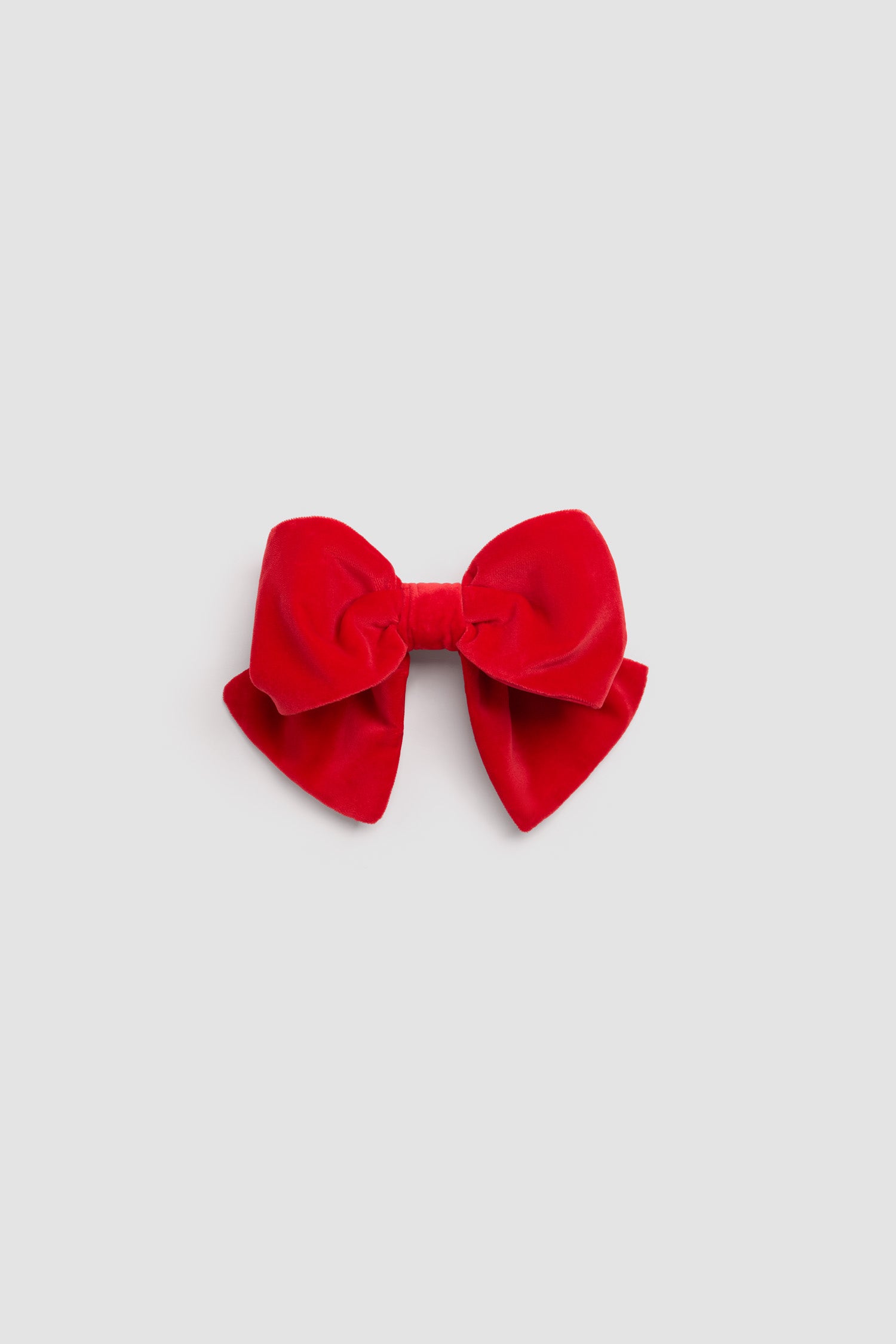 Patou AC110 barrette noeud velours coton rouge