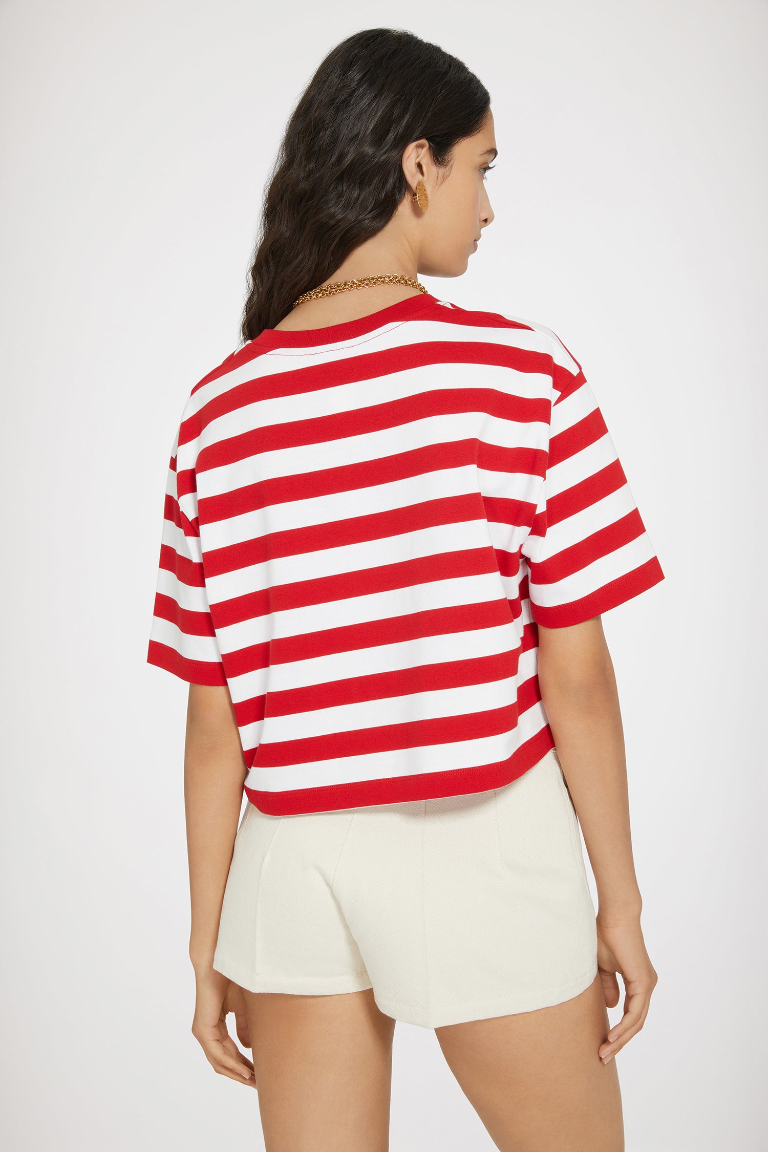 Patou Boxy P24JE1099990391R t-shirt coton rayures rouges
