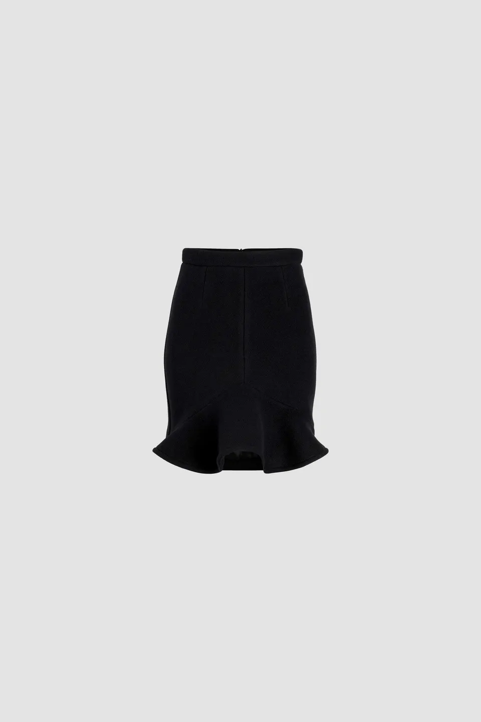 Patou H24SK0650183999B mini-jupe noire volant laine