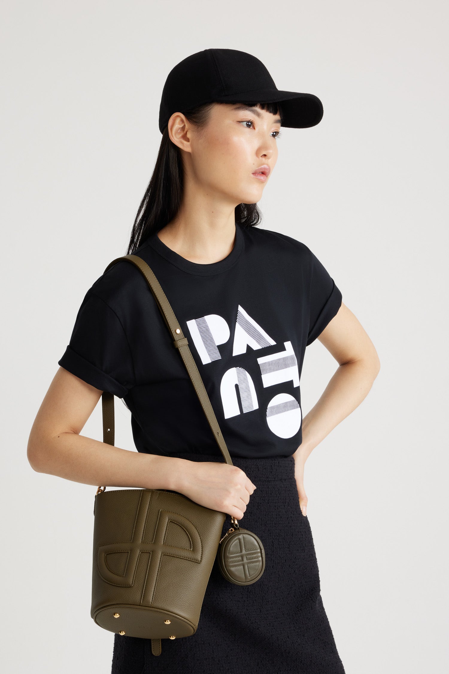 Patou SL003 pochette cuir verte Winter Moss mini JP