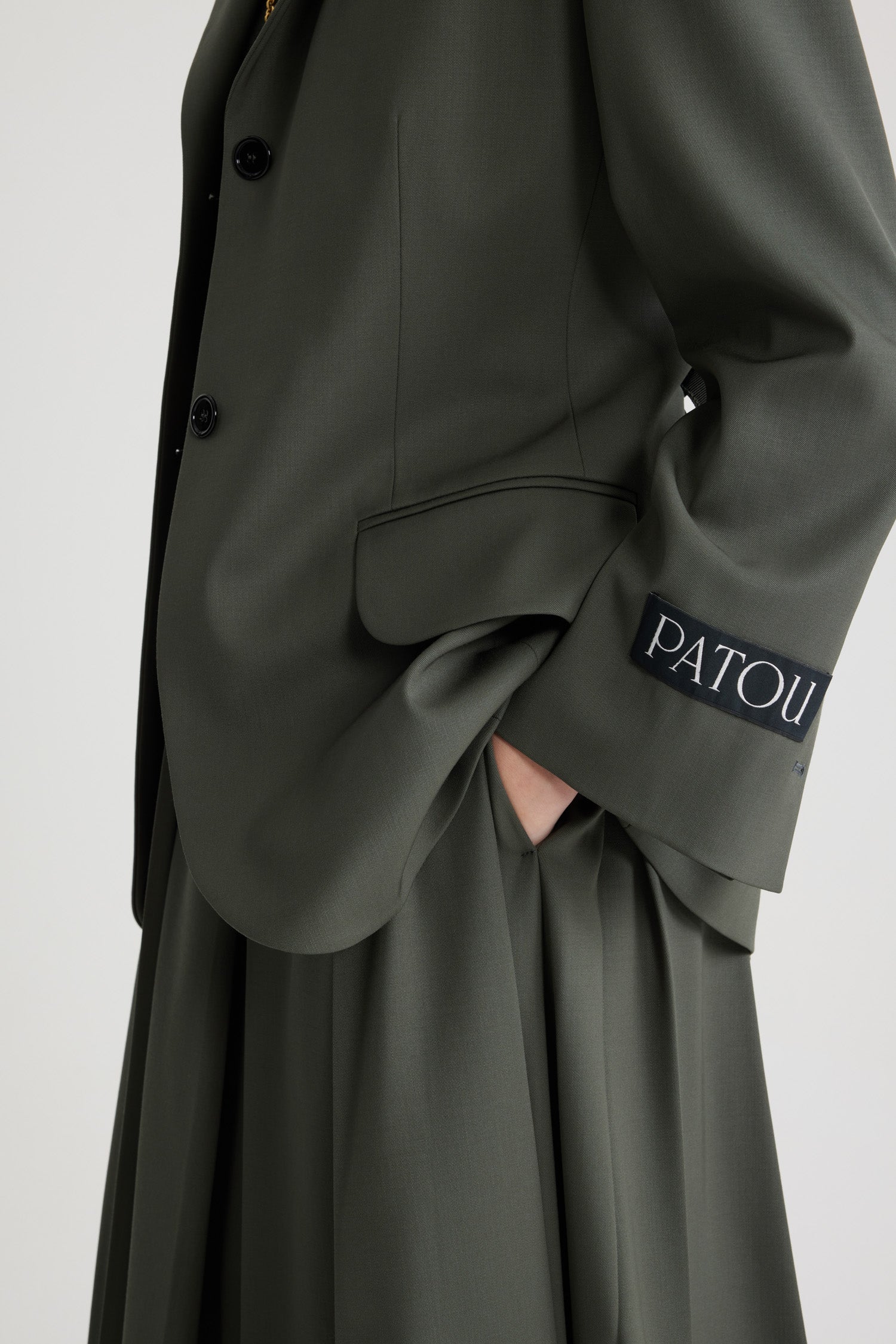 Patou Jackets H24JA0380103751K veste kaki laine ceinture