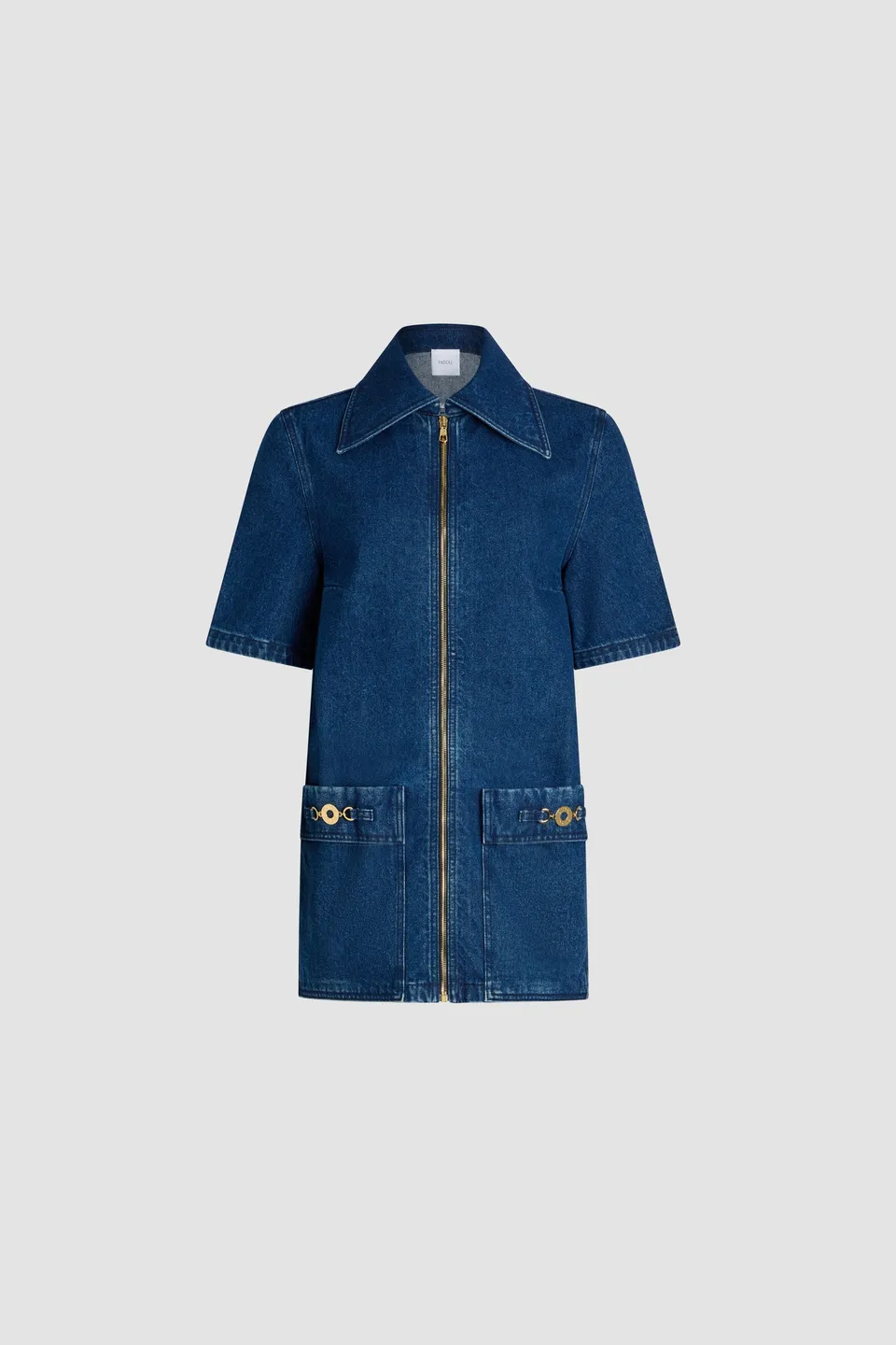 Patou Denim DR170 robe en jean bleu ink mini zippée
