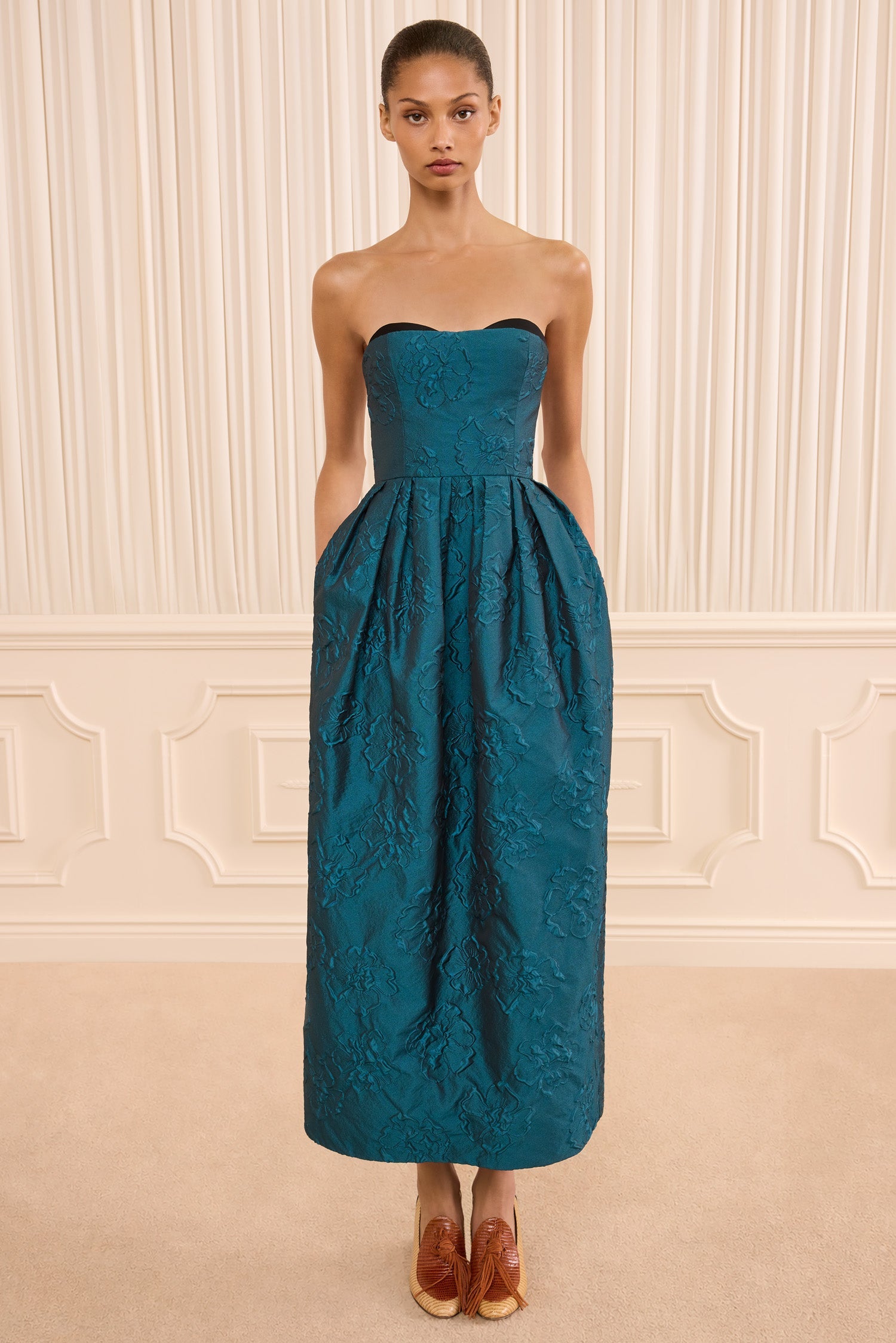 Ulla Johnson Katerina FA260152 robe bustier Beryl midi bleue