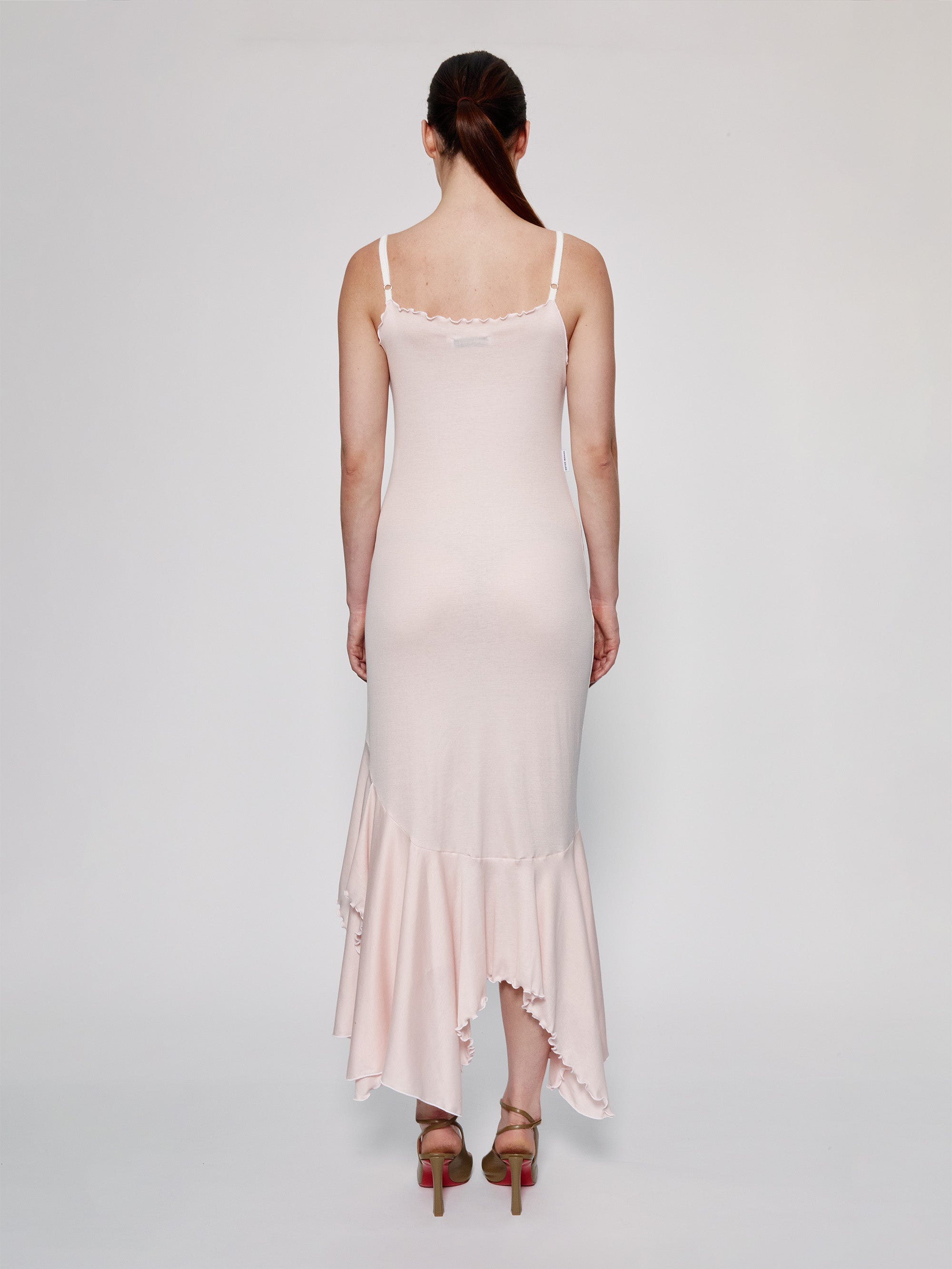 Ester Manas Easy Dress robe longue rose clair bretelles coton