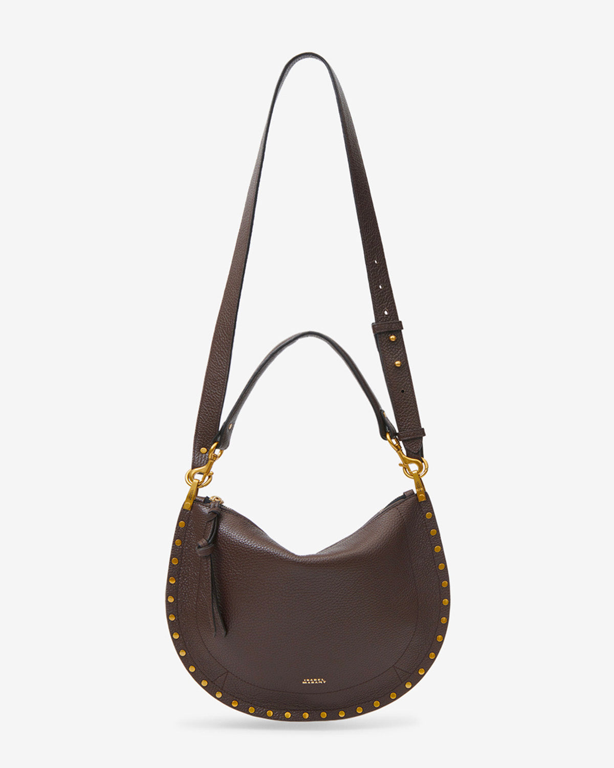 Isabel Marant Oskan Soft Zip sac cuir grainé café