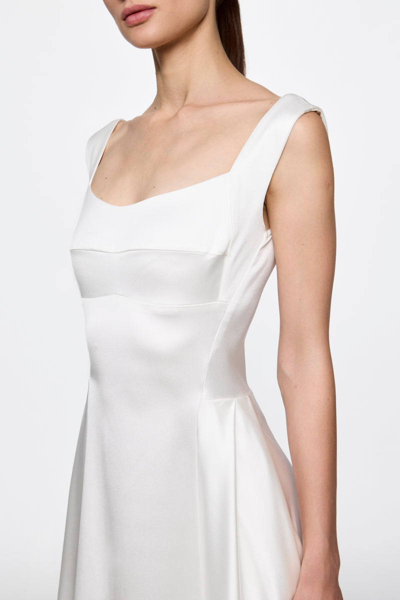 ATU Body Couture Long Robe Satin Blanche Corset S