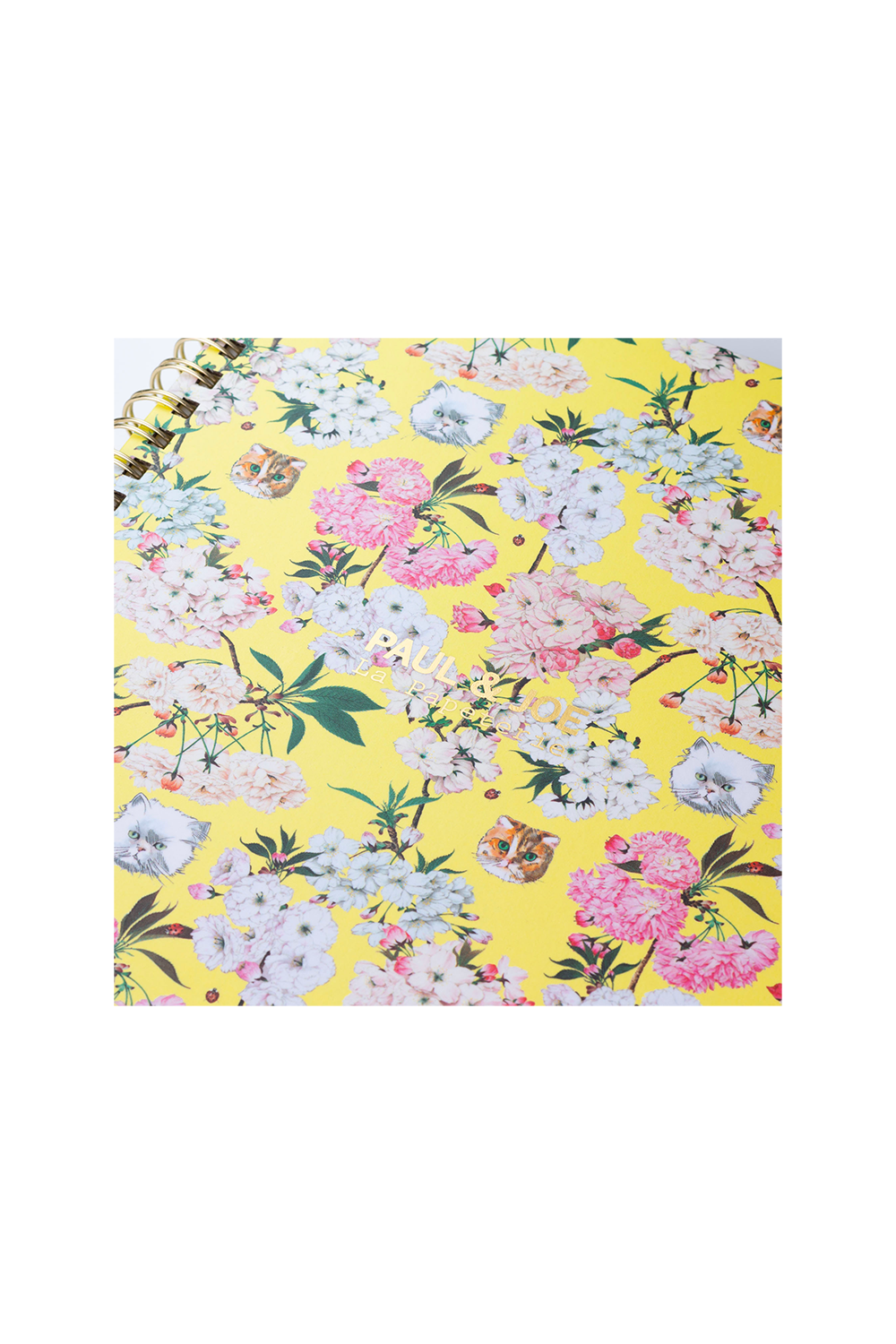 Paul & Joe carnet A5 jaune motif fleuri à spirales