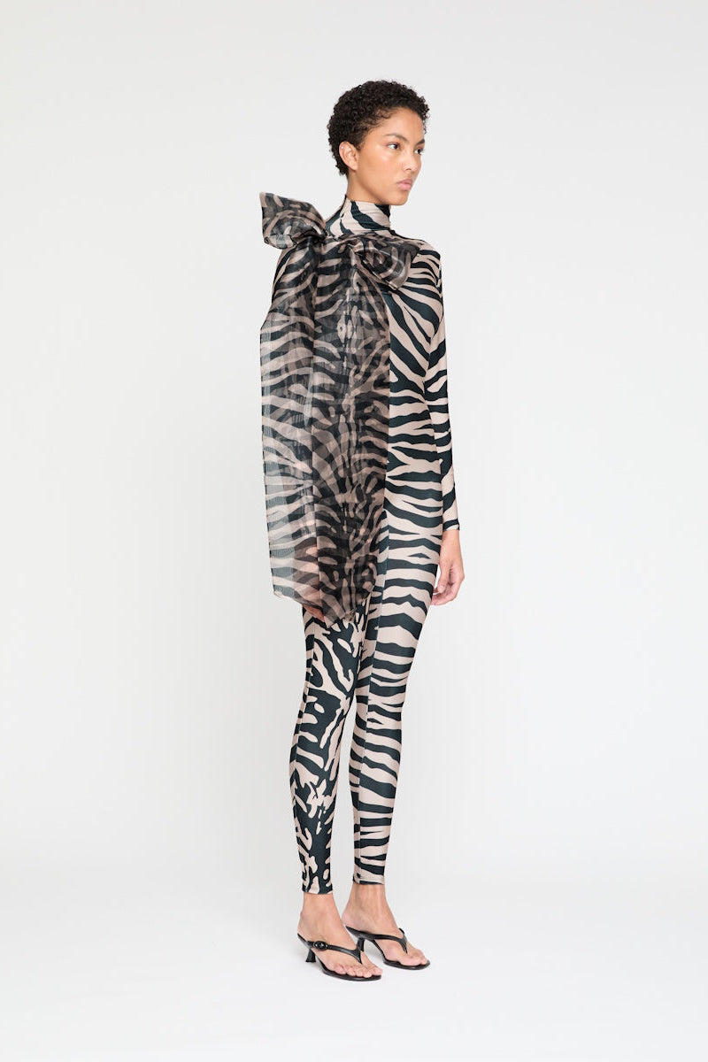 ATU Body Couture Tiger Nude Print Catsuit combinaison S