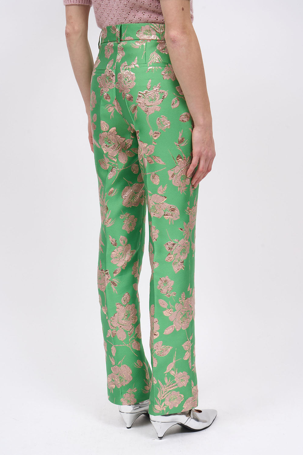 Paul & Joe Tailoring Pantalon Ballade jacquard floral vert