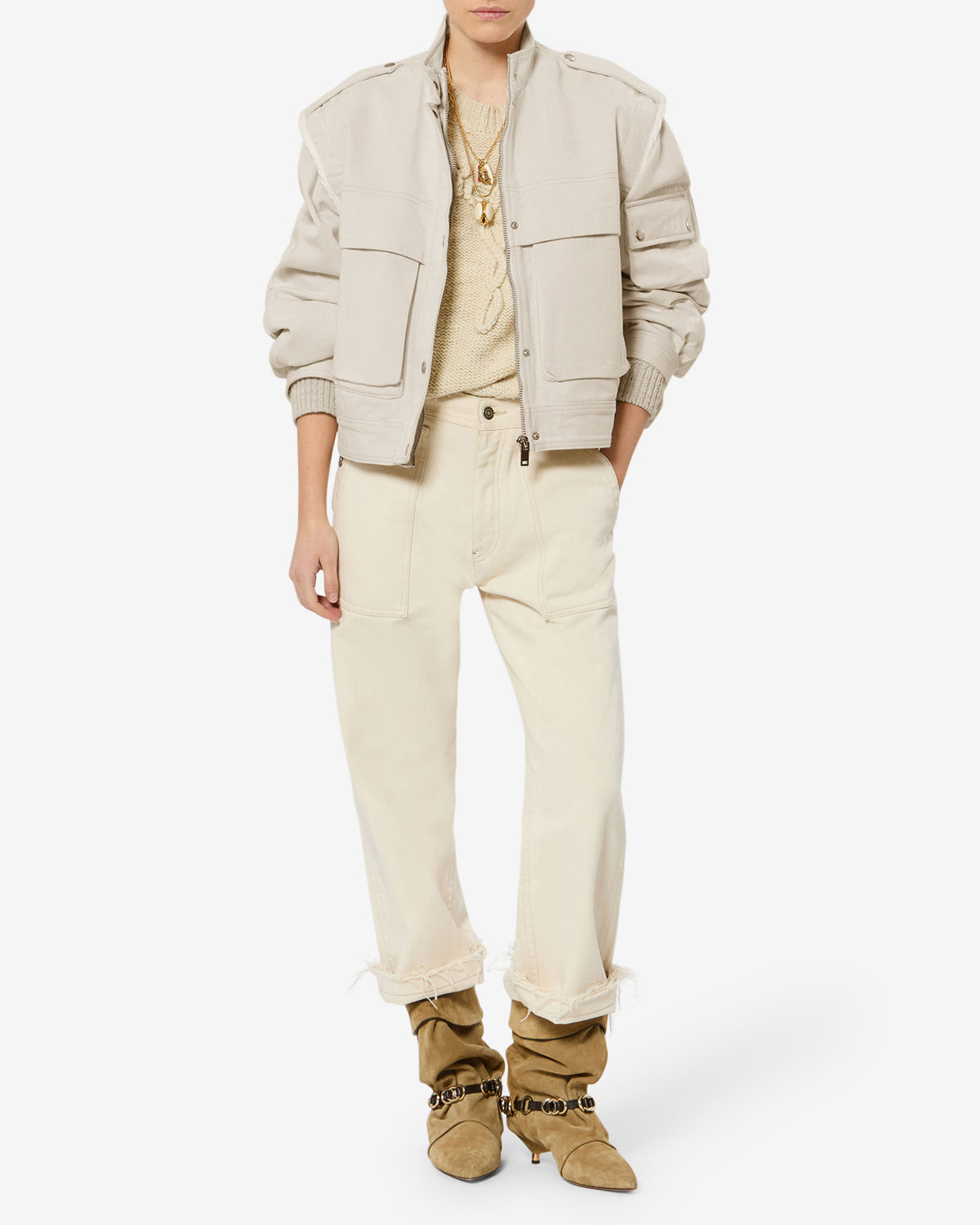 Isabel Marant Edany veste blouson coton écru