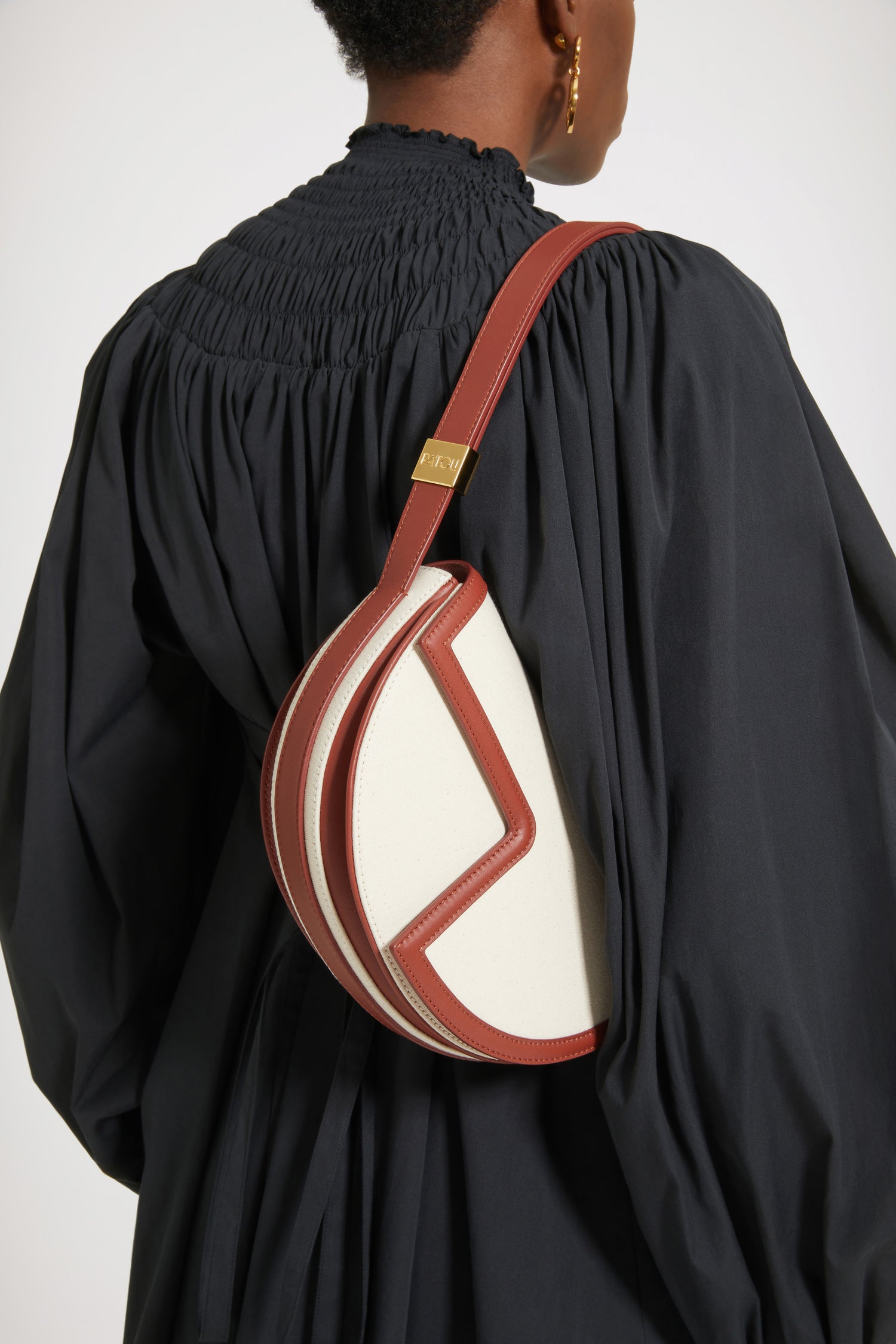 Patou BA0025500804B sac Le Patou toile cuir marron Maya