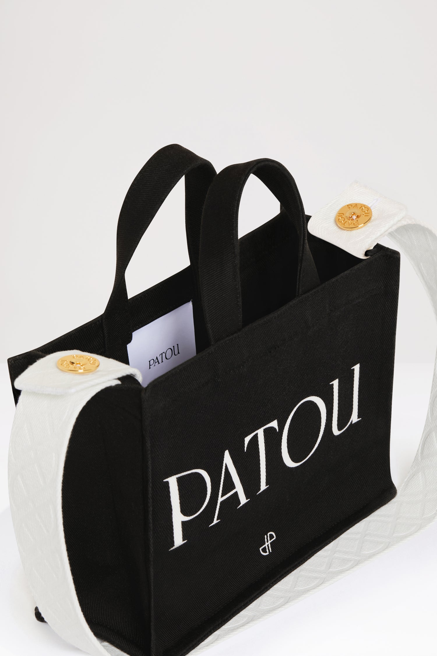 Patou Bags tote toile coton bio logo noir anses épaule TU