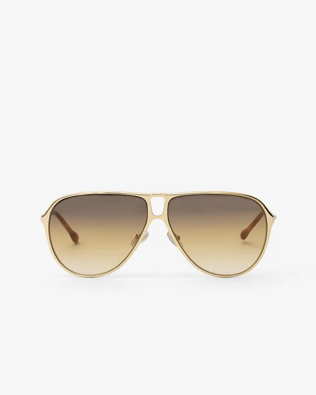 Isabel Marant Haylo lunettes soleil aviateur gold brown