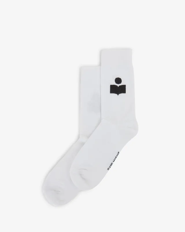Isabel Marant Siloki chaussettes blanc logo IM