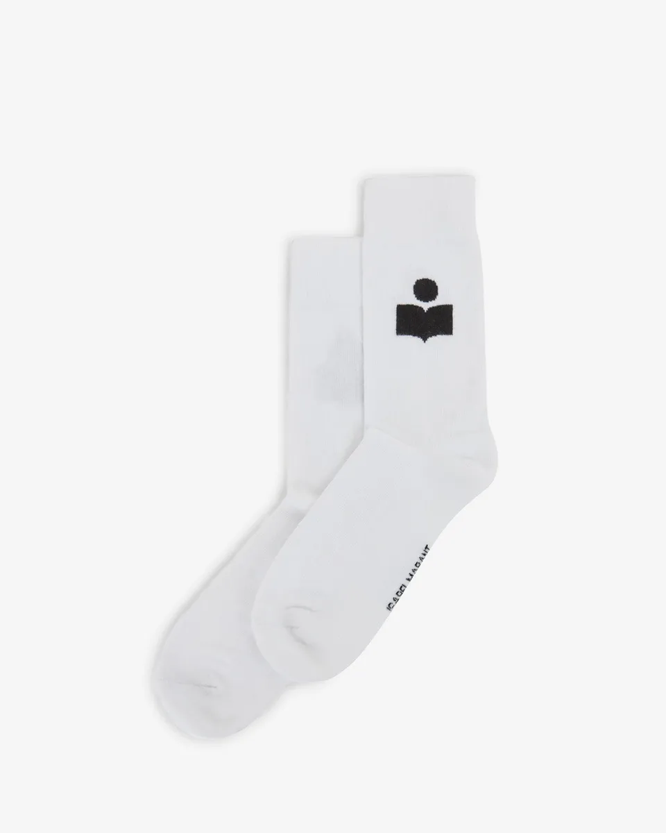 Isabel Marant Siloki chaussettes blanc logo IM
