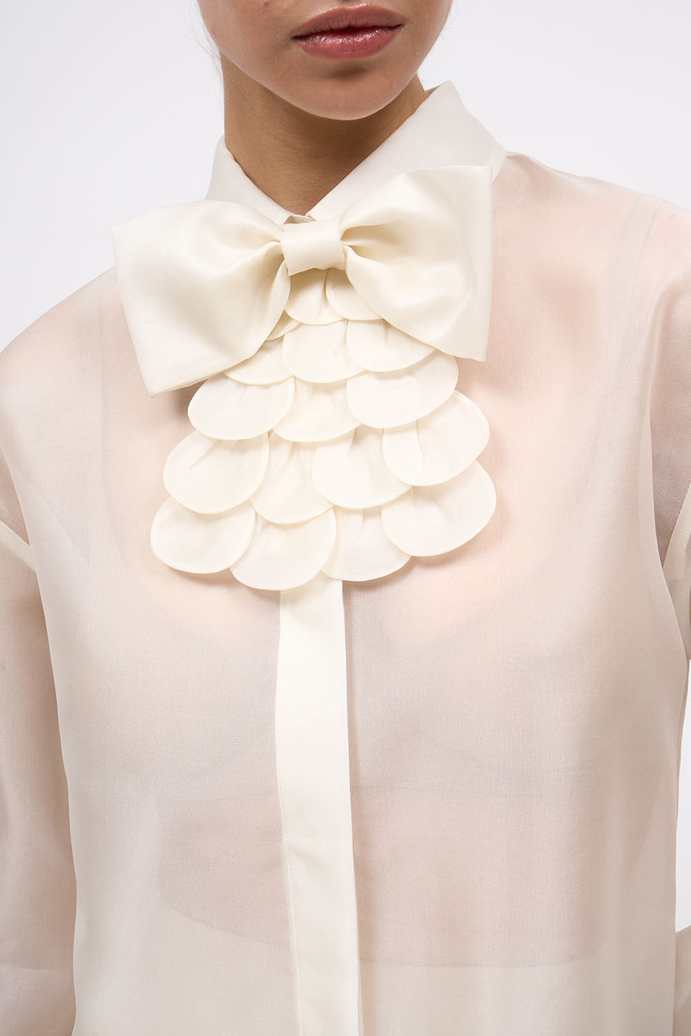 Paul & Joe Judith chemise organza soie transparent écru