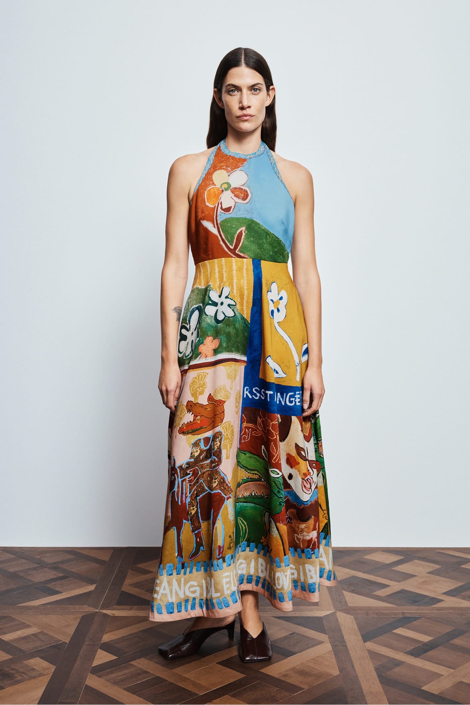 Alemais Mlak Halter robe midi halter lin taille 6